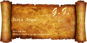 Guti Inge névjegykártya